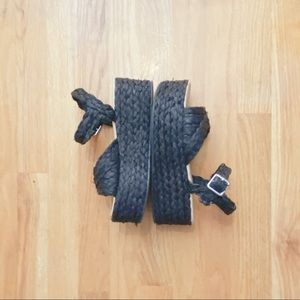 SALE!! Urban Outfitters Black Rafia Platform